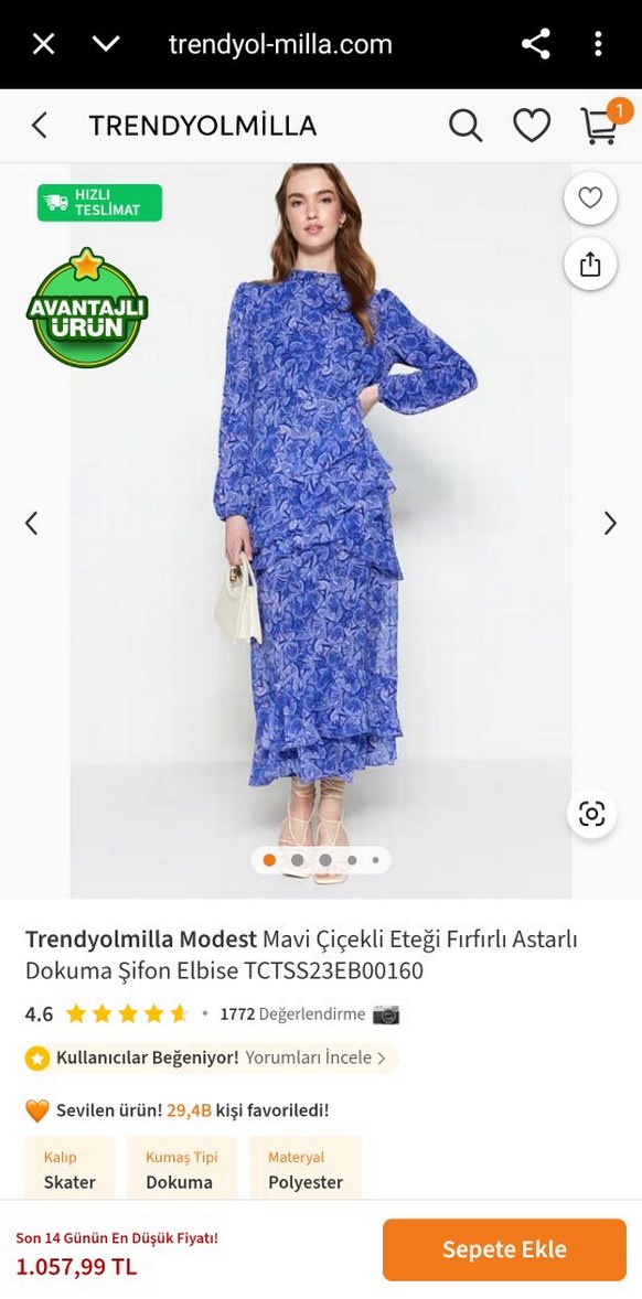 Mavi Bağlamalı Uzun Bohem Elbise - Görsel 2