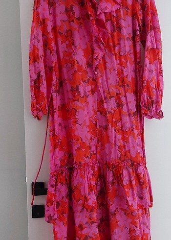 Trendyol & Milla Pembe Batik Desenli Uzun Kadın Elbise