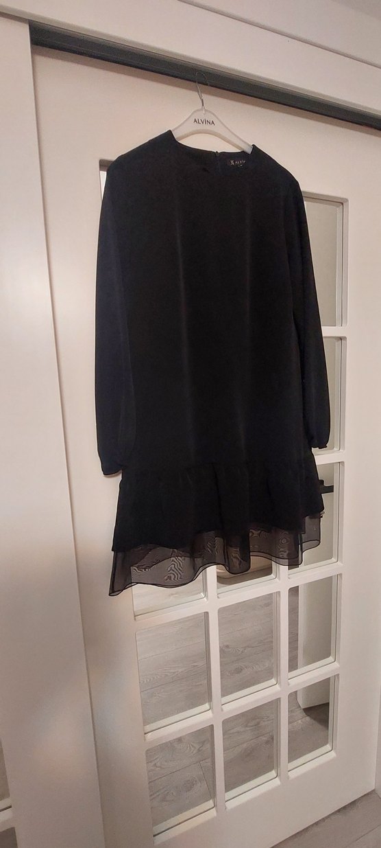 Uzun Kollu Siyah tunik veya elbise - Görsel 3