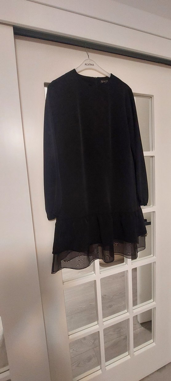 Uzun Kollu Siyah tunik veya elbise - Görsel 4