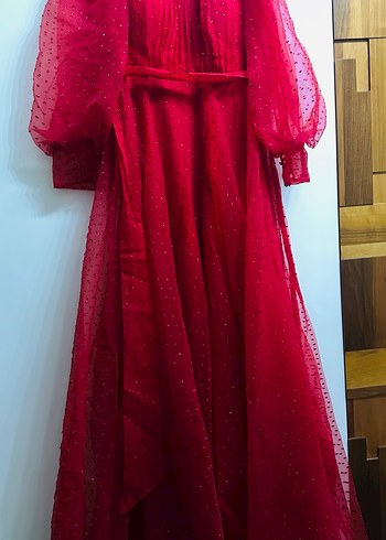 Kırmızı kına kıyafeti uzun - Görsel 2