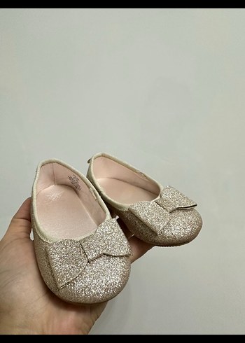 Kız Çocuk Altın Simli Bale Düz Ayakkabı - Görsel 3