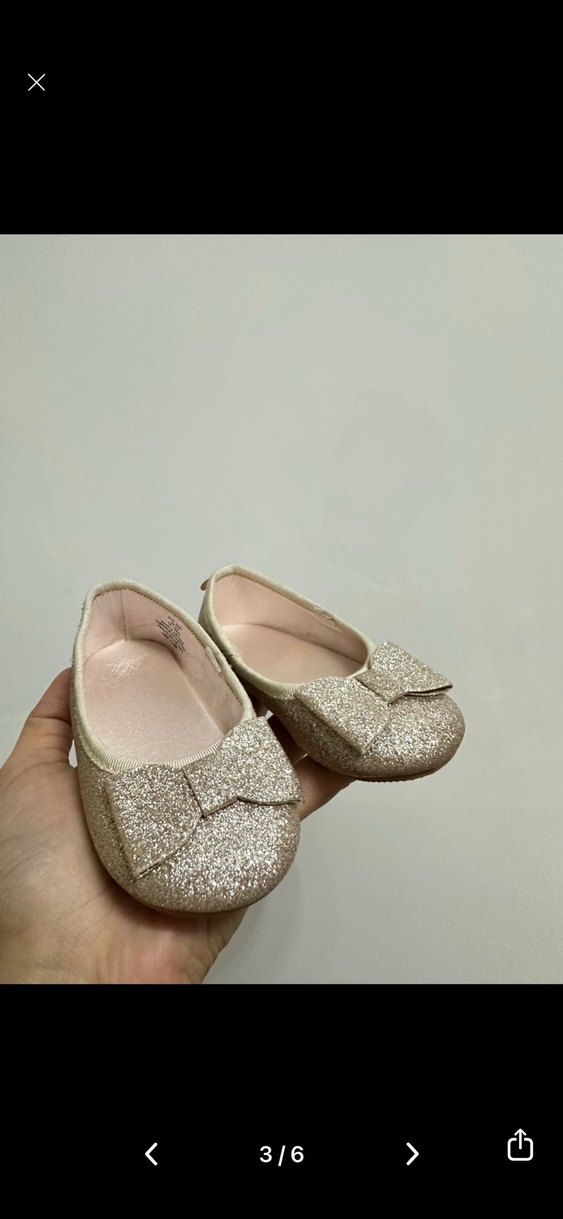 Kız Çocuk Altın Simli Bale Düz Ayakkabı - Görsel 3