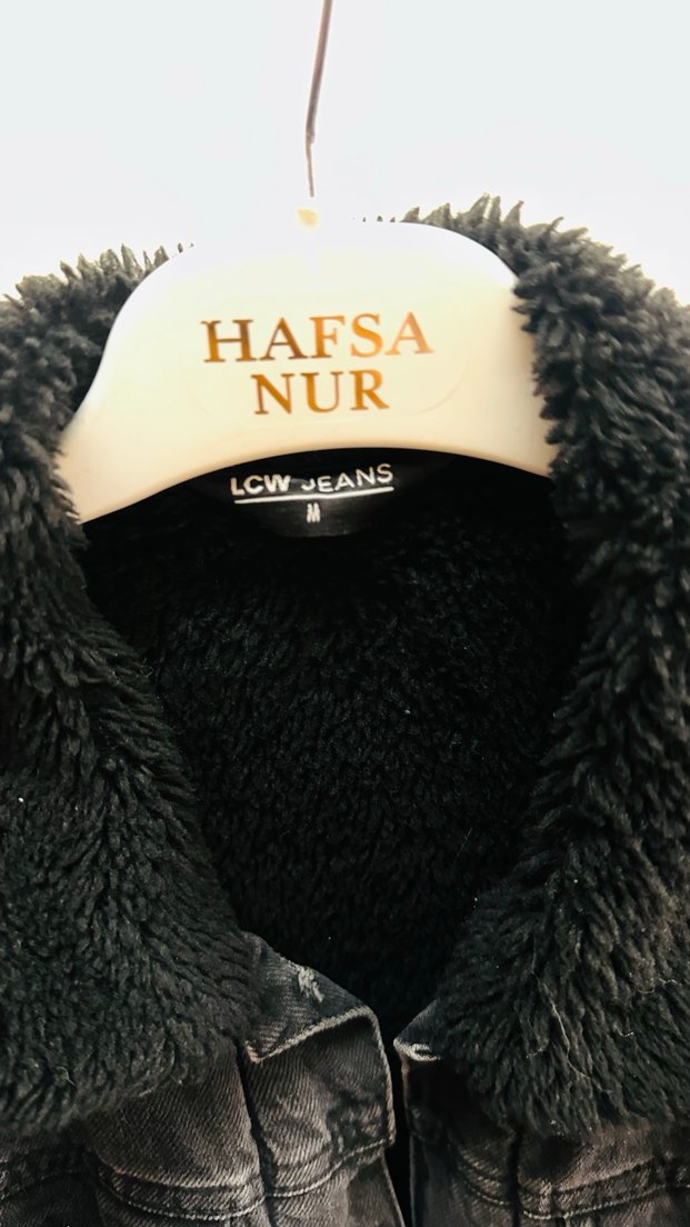 Kürk Detaylı Siyah Denim Ceket - Görsel 4