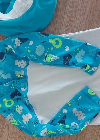 1-2 Yaş, 19 cm Beden Decathlon spf50 mayo ve şapka