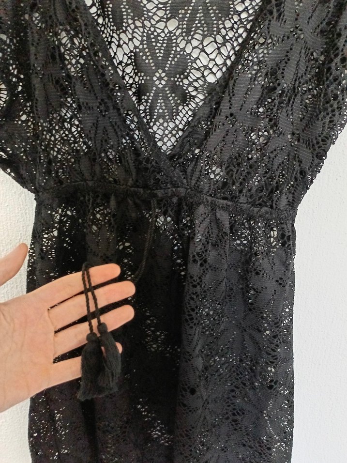 Dantel Siyah plaj Elbisesi - Görsel 2