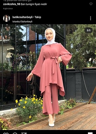 42 beden etiketli tesettür tunik pantolon takımı