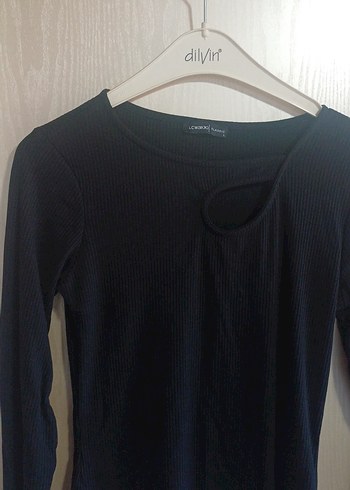 Siyah Uzun Kollu Fit Kesim Kadın Kazak - Görsel 3