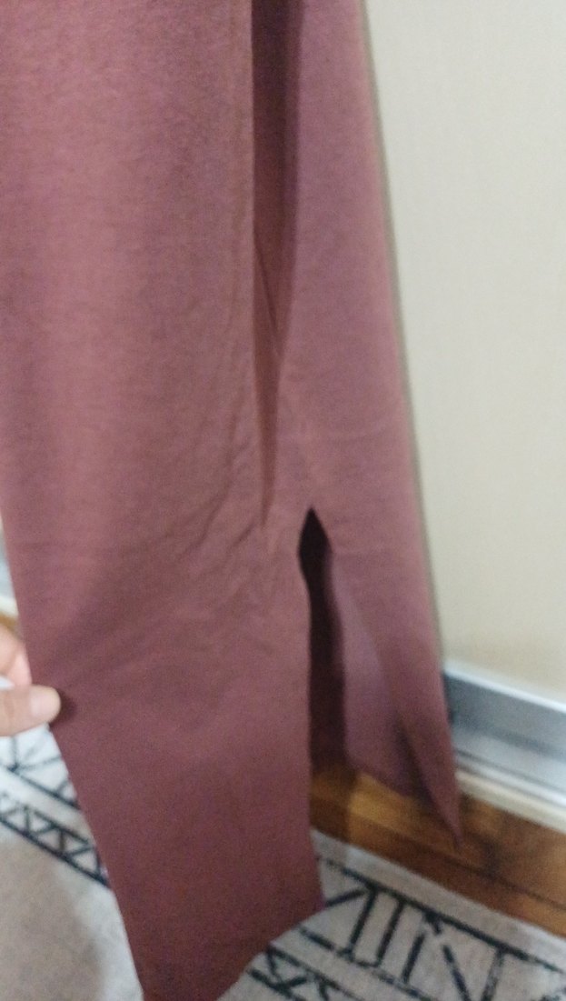 kiremit V Yakalı Uzun Elbise - Görsel 3