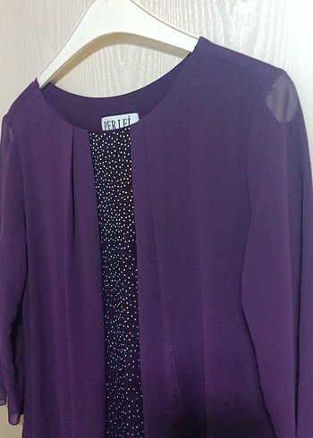 Kadın Mor Uzun Kollu Salaş Elbise - Görsel 3