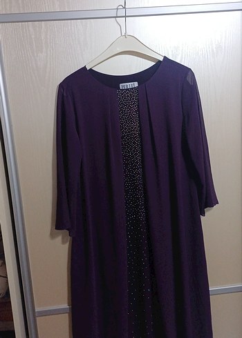 Kadın Mor Uzun Kollu Salaş Elbise - Görsel 4