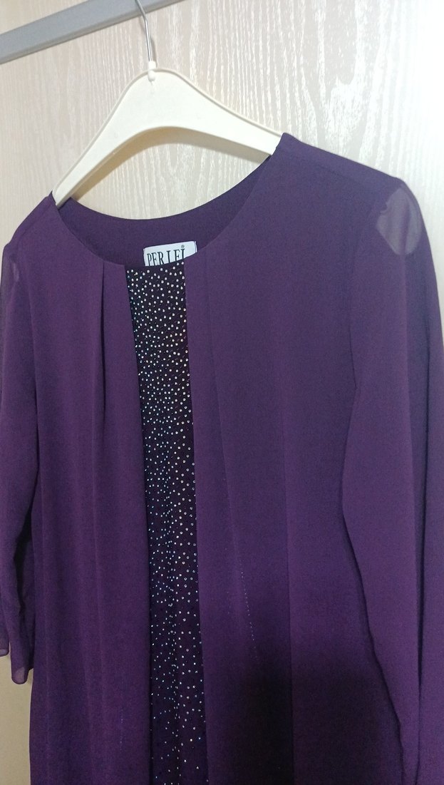 Kadın Mor Uzun Kollu Salaş Elbise - Görsel 3