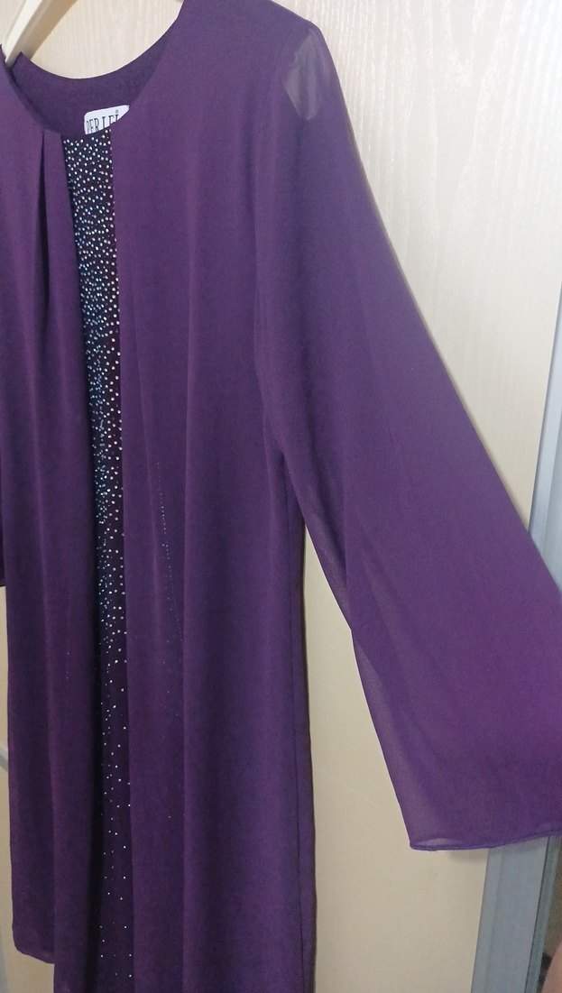 Kadın Mor Uzun Kollu Salaş Elbise - Görsel 5