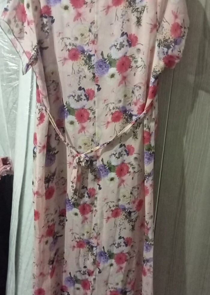 Çicekli elbise uzun - Görsel 3