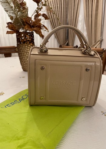 Beden ten rengi Renk Bej Parlak Deri Kadın Çanta - Versace Jeans
