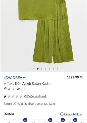 LC Waikiki Yeşil Mini Pilili pijama takımı