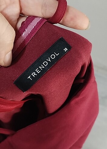 m Beden bordo Renk Elbise