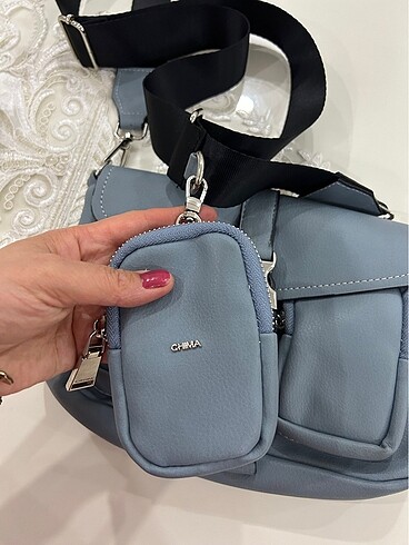 Chima marka mavi askılı çanta - Görsel 10