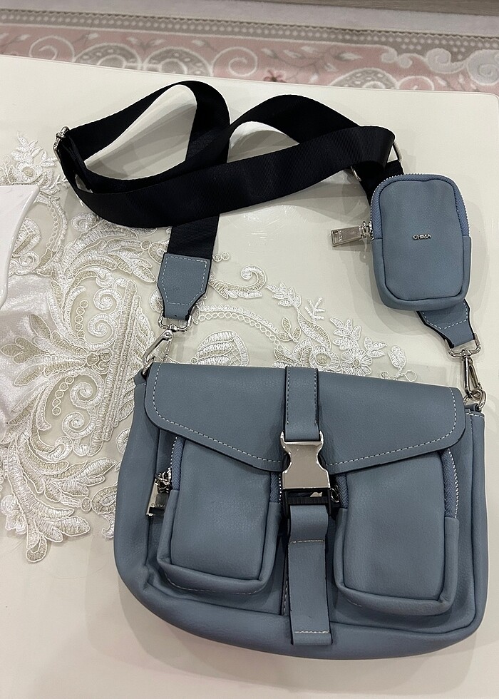 Chima marka mavi askılı çanta - Görsel 2