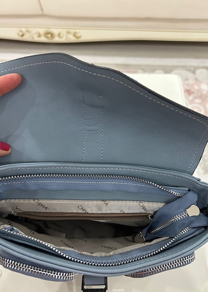 Chima marka mavi askılı çanta - Görsel 5