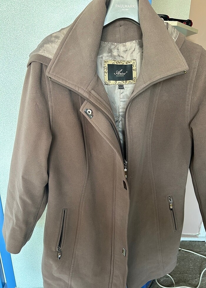 Vizon kaşe fermuarlı mont - Görsel 2