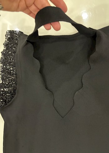 Fırfırlı Siyah Kısa Kollu Gotik Bluz - Görsel 3