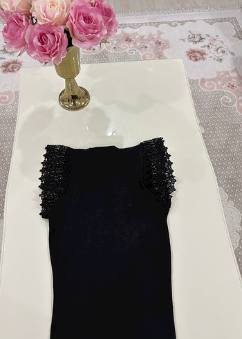 Fırfırlı Siyah Kısa Kollu Gotik Bluz - Görsel 4