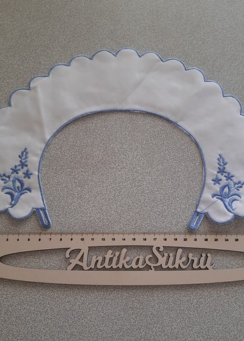 Beyaz okul  Önlüğü yaka mavi baskili - Görsel 2