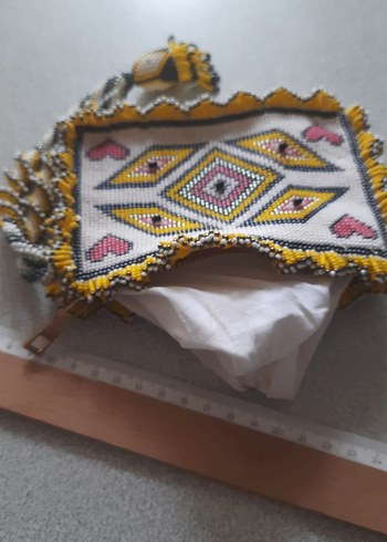 Boncuk İşlemeli Bohem Kadın Portföy Çanta - Görsel 4