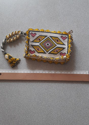 Boncuk İşlemeli Bohem Kadın Portföy Çanta - Görsel 2
