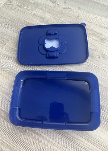 Beden mavi Renk Mavi Tupperware Islak Mendil Kabı Kapaklı