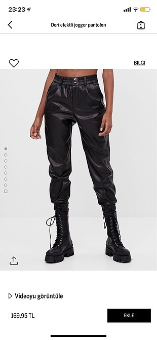 Bershka deri pantolon