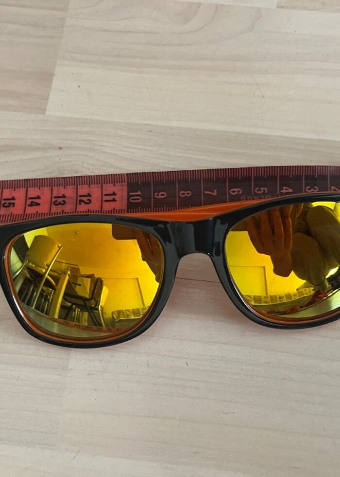 Aynalı turuncu renk güneş gözlüğü - Görsel 2