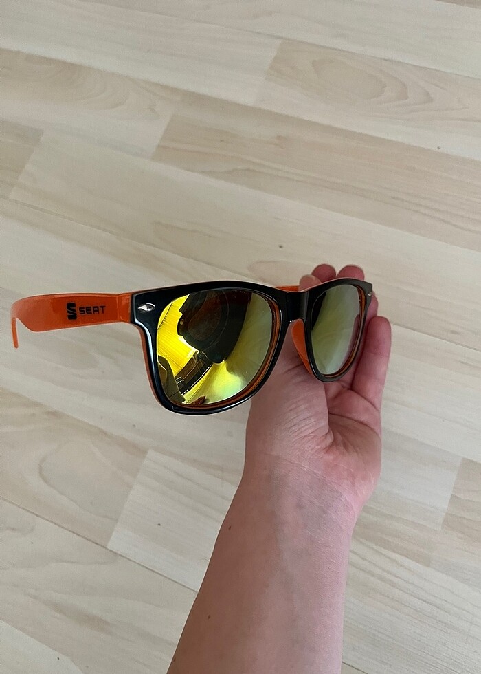 Aynalı turuncu renk güneş gözlüğü - Görsel 5