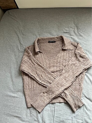 Trendyol & Milla Kahverengi crop triko