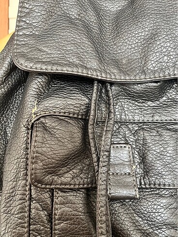 Mavi yıkama deri çanta - Görsel 8