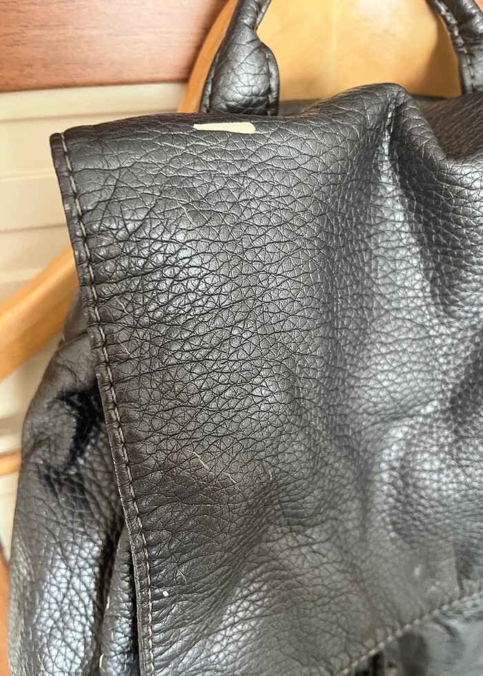 Mavi yıkama deri çanta - Görsel 4