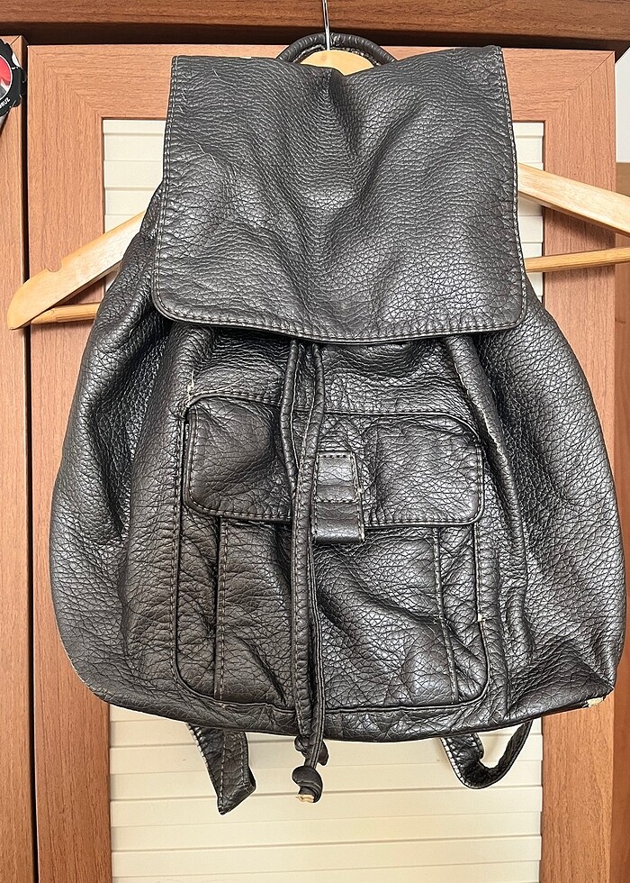 Mavi yıkama deri çanta - Görsel 2