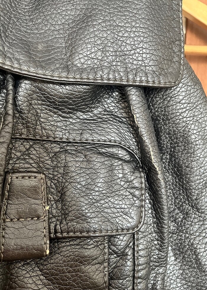 Mavi yıkama deri çanta - Görsel 3