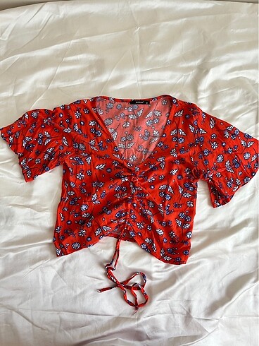 Çiçekli ipli bluz gömle - Görsel 7