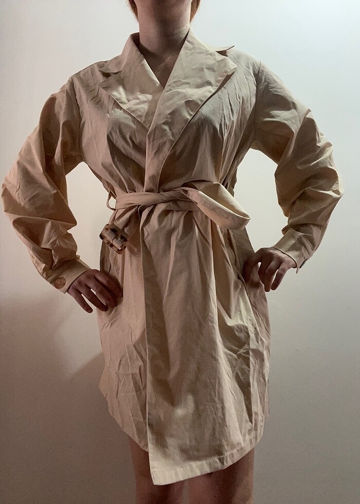 Bej trençkot - Görsel 2