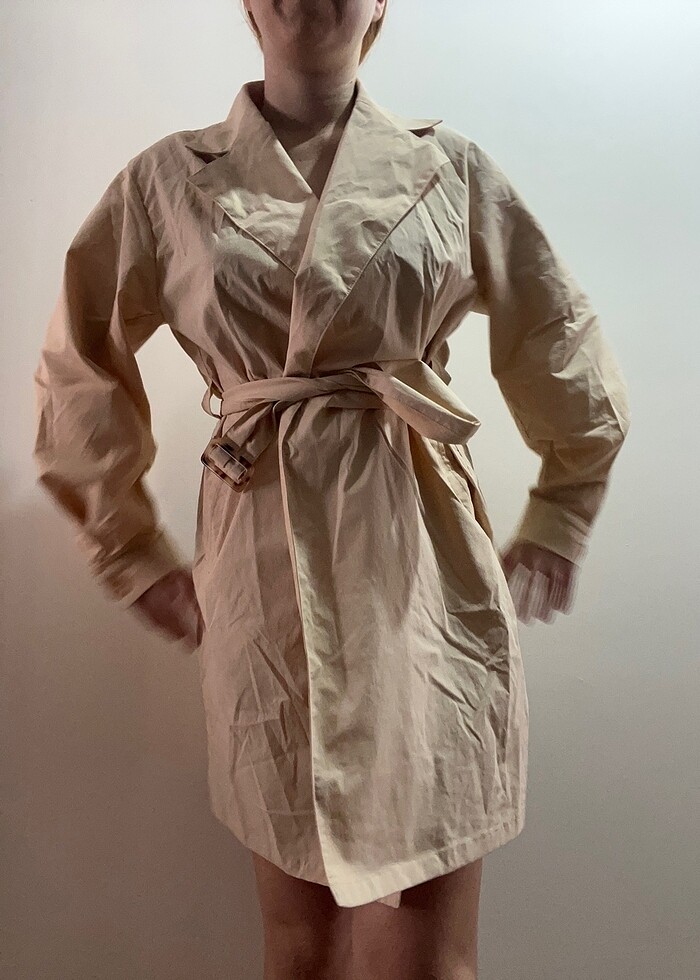 Bej trençkot - Görsel 3