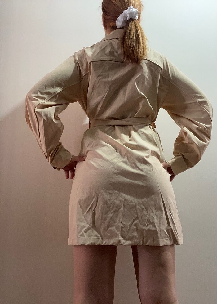 Bej trençkot - Görsel 4