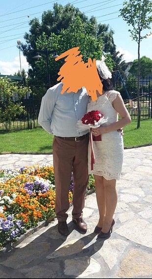38 Beden ten rengi Renk krem tül elbise