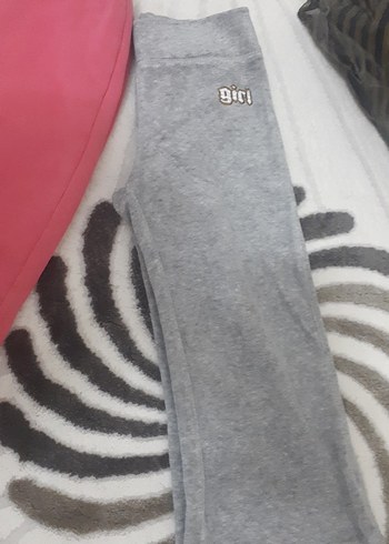 Kızlar için Pembe ve Gri Rahat Eşofmanlar - Görsel 2