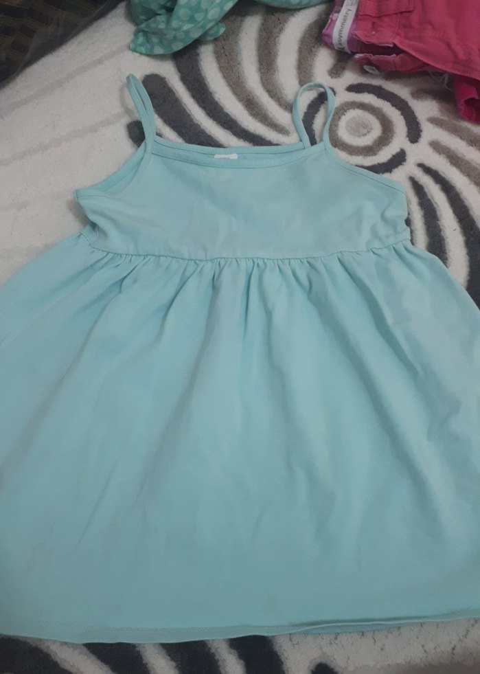 Kelebek Baskılı Mor Kız Elbisesi - Görsel 3