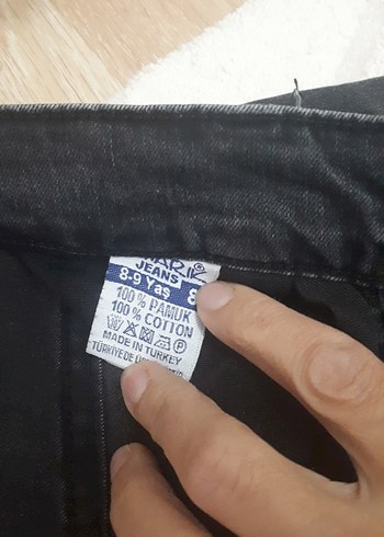 Gri Düğmeli erkek çocuk kot pantolon - Görsel 4