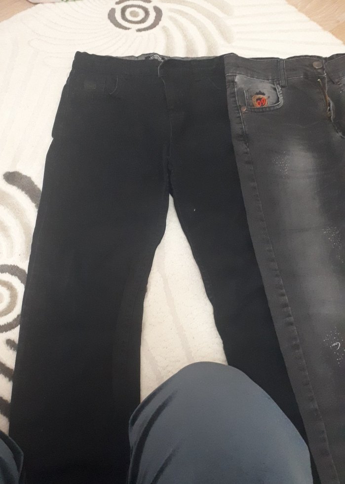 Gri Düğmeli erkek çocuk kot pantolon - Görsel 2