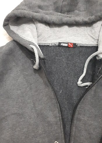 Gri Kapüşonlu Fermuarlı Erkek Sweatshirt - Görsel 4