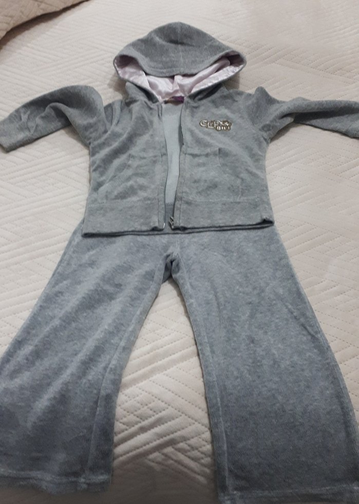 Kız Çocuk Gri Kapüşonlu Fermuarlı Eşofman - Görsel 3